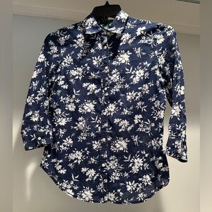 Lauren Ralph Lauren 100% Cotton Floral Top Size Small
